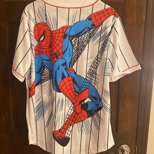 NWT Marvel size extra large button up the amazing Spider-Man jersey unisex